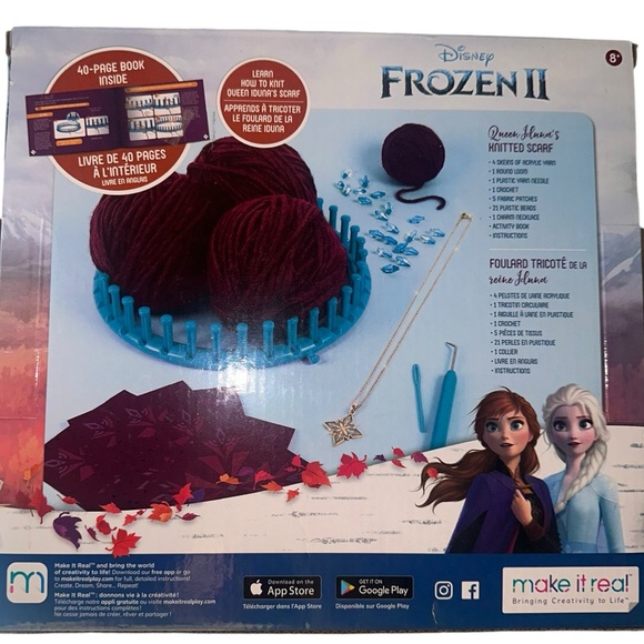 Disney Frozen 2 Knitted Scarf DIY Arts and Crafts Kit Gift Idea - Picture 2 of 2